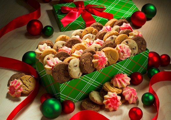 box of christmas cookies