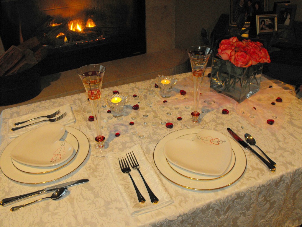 Intimate Valentine's Dinner by the fire