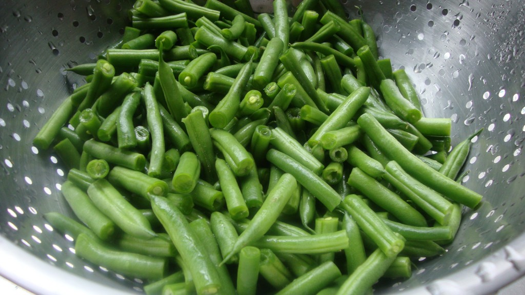 Clean and cut green beans and blanch until crisp tender. Place in ice ...