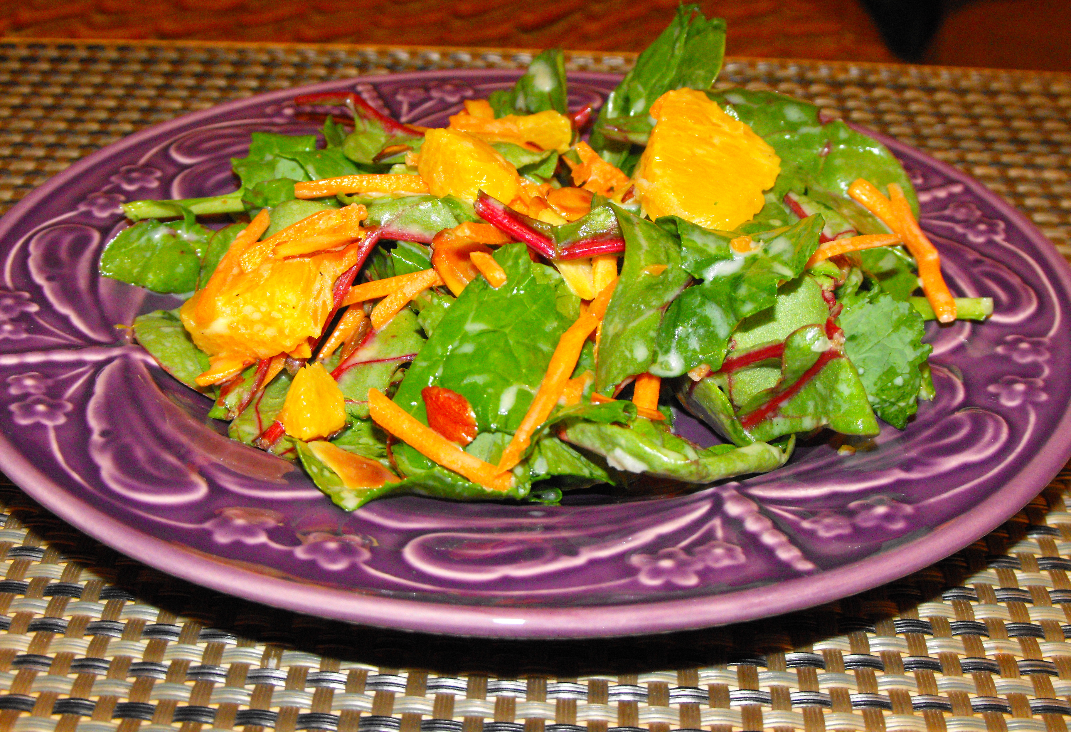 Baby Kale Salad with OJ Yogurt Dressing Life of the Party Always!