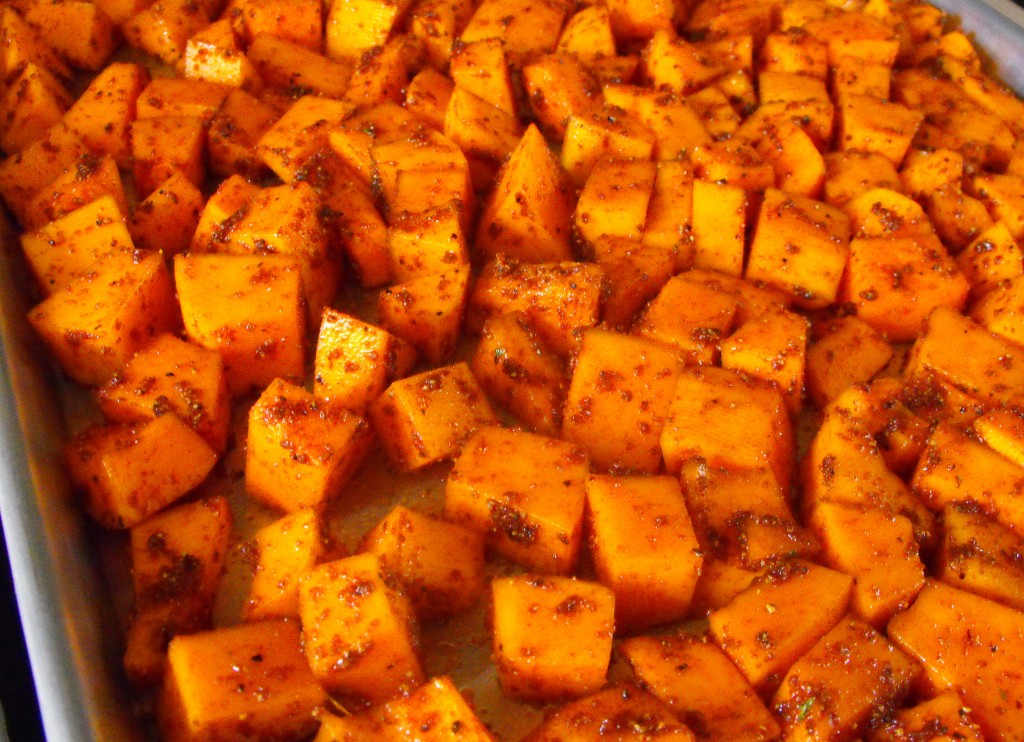 Butternut Squash ready for the oven