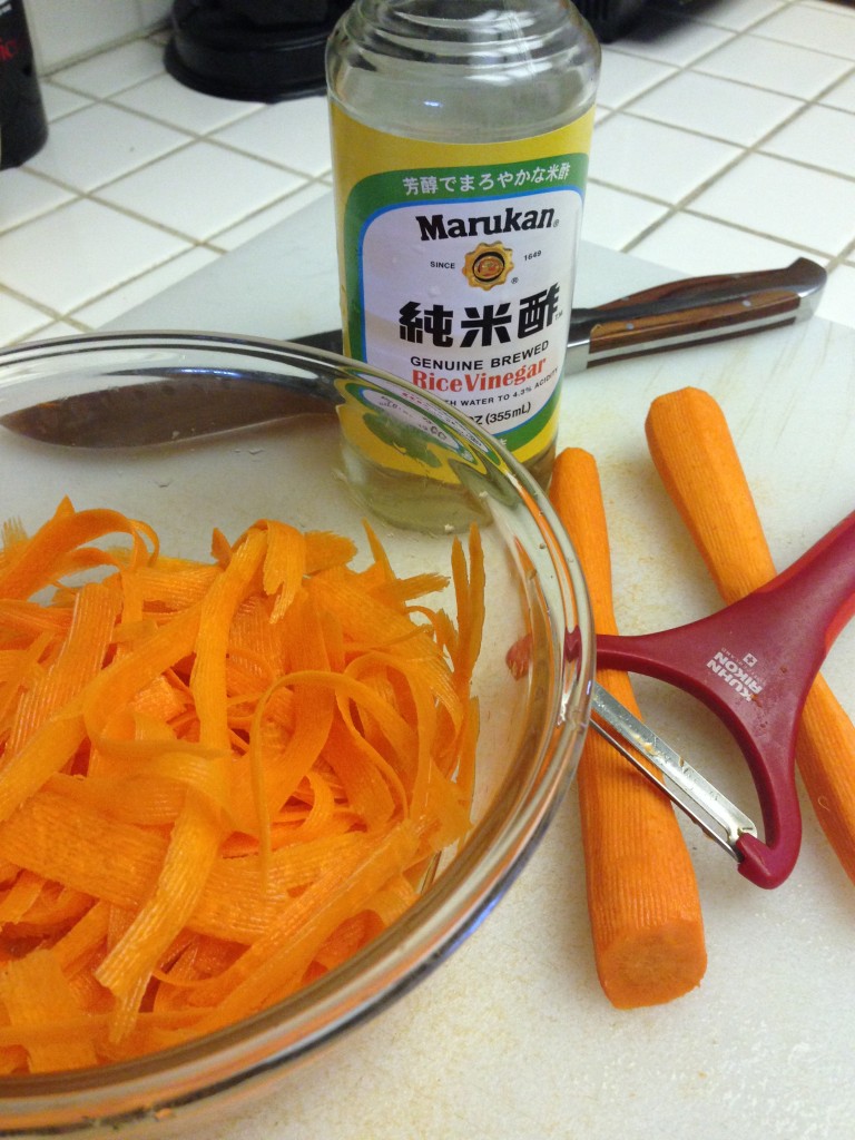 Carrot ribbons in Rice Vinegar