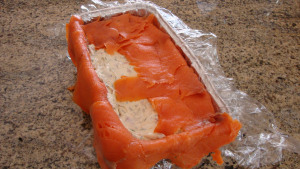 Folding the Salmon over Mousse