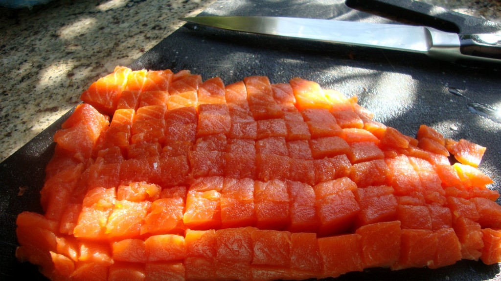 Cubed Fresh Salmon