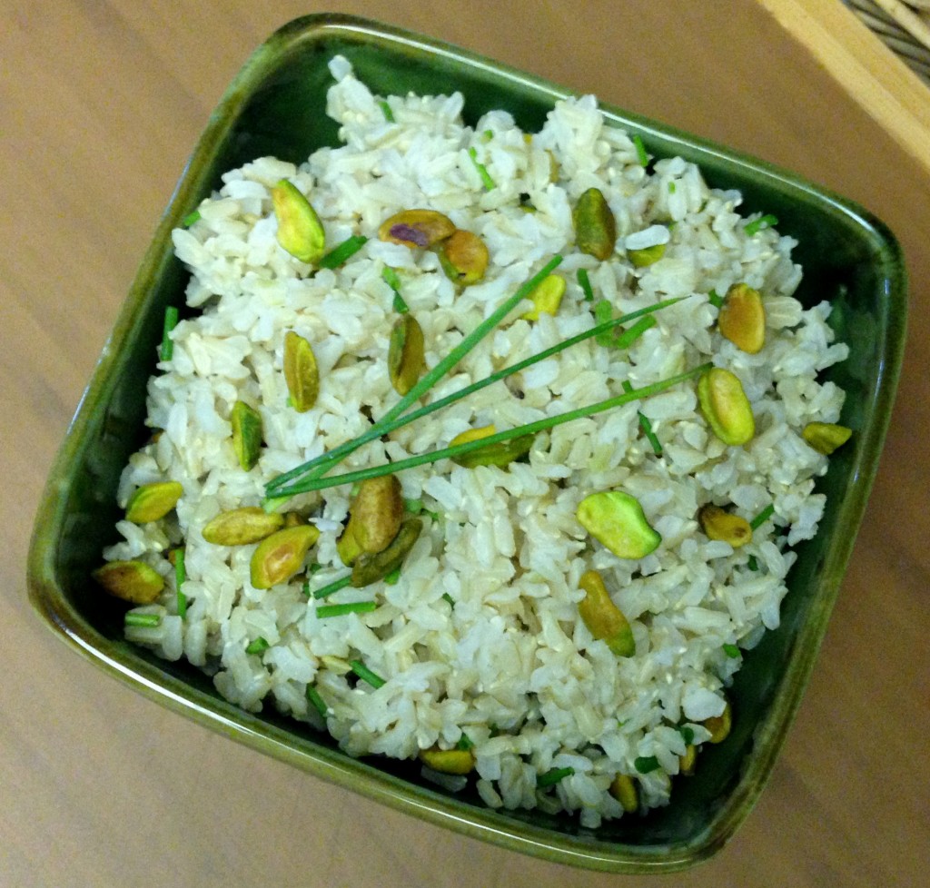 Fool Proof Brown Rice with Pistachios and Chives – Life of the Party