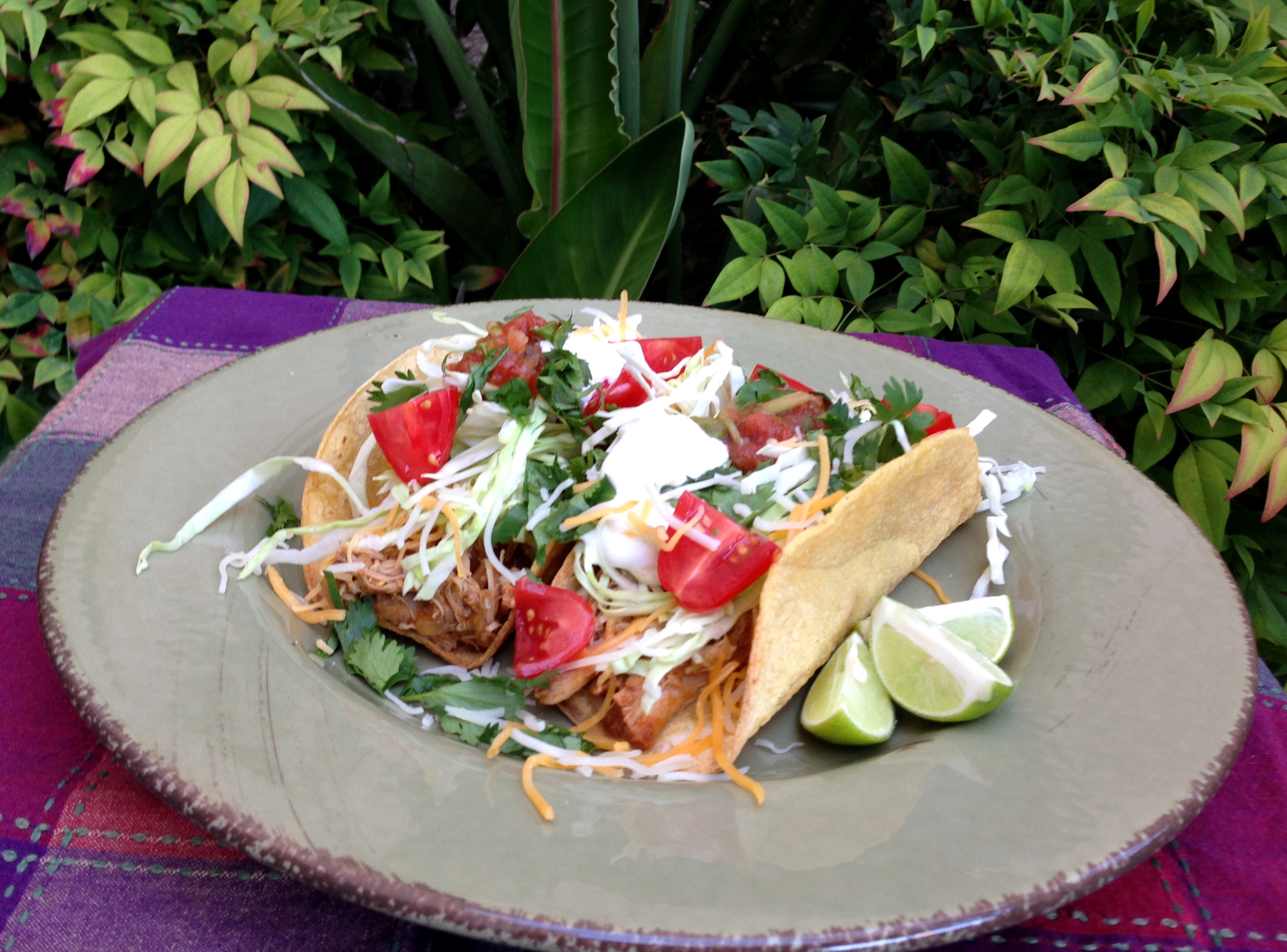 Crock Pot Chicken Tacos with Baked Taco Shells Life of the Party Always!