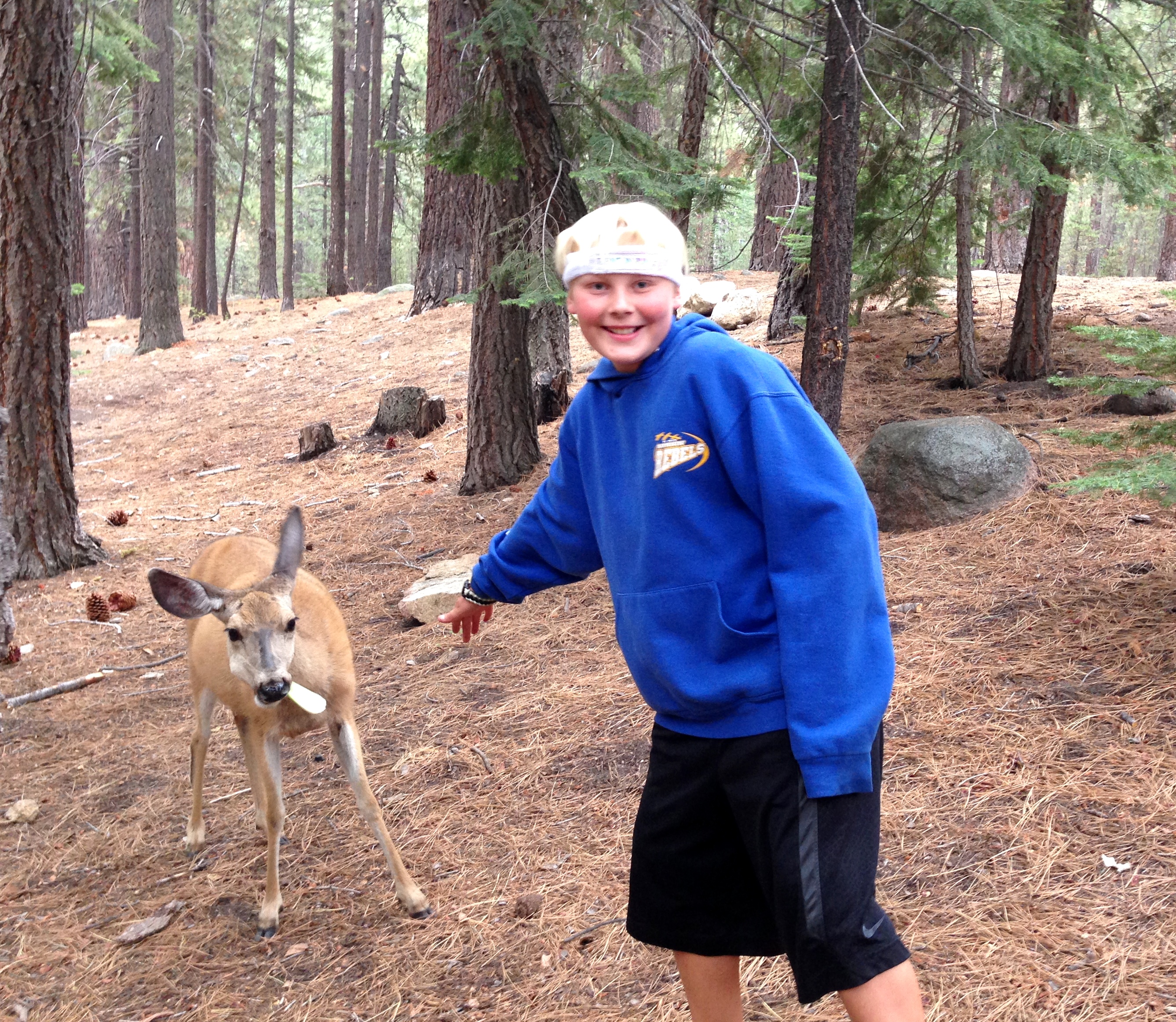 Kyle feeding deer