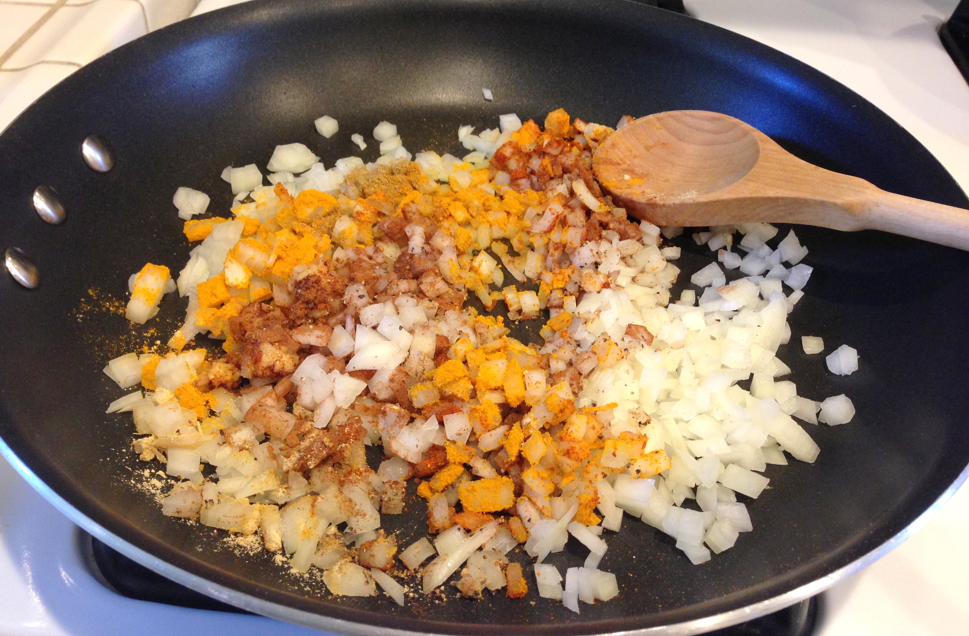 Saute onions and spices