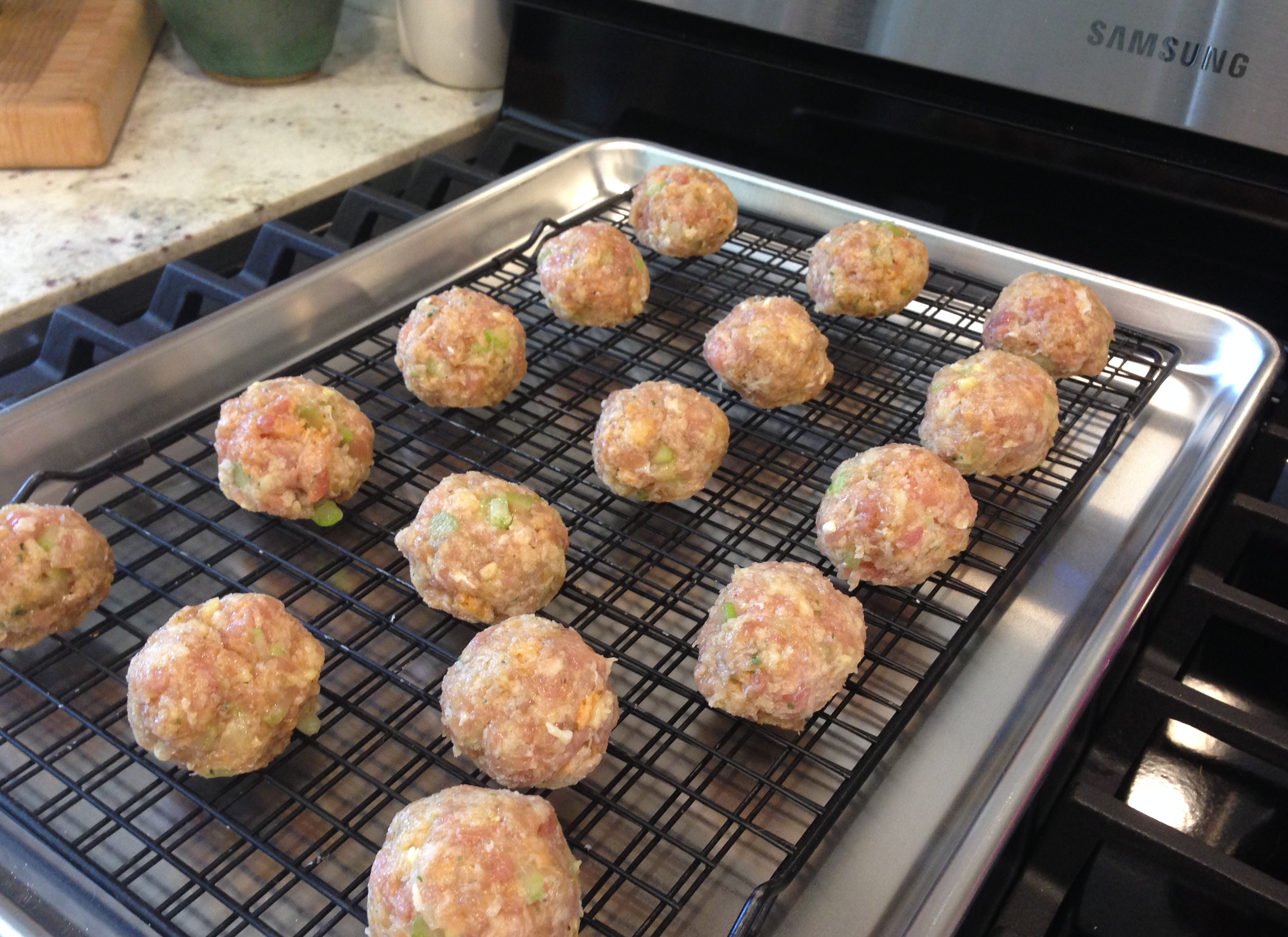 Stuffed Balls ready for oven