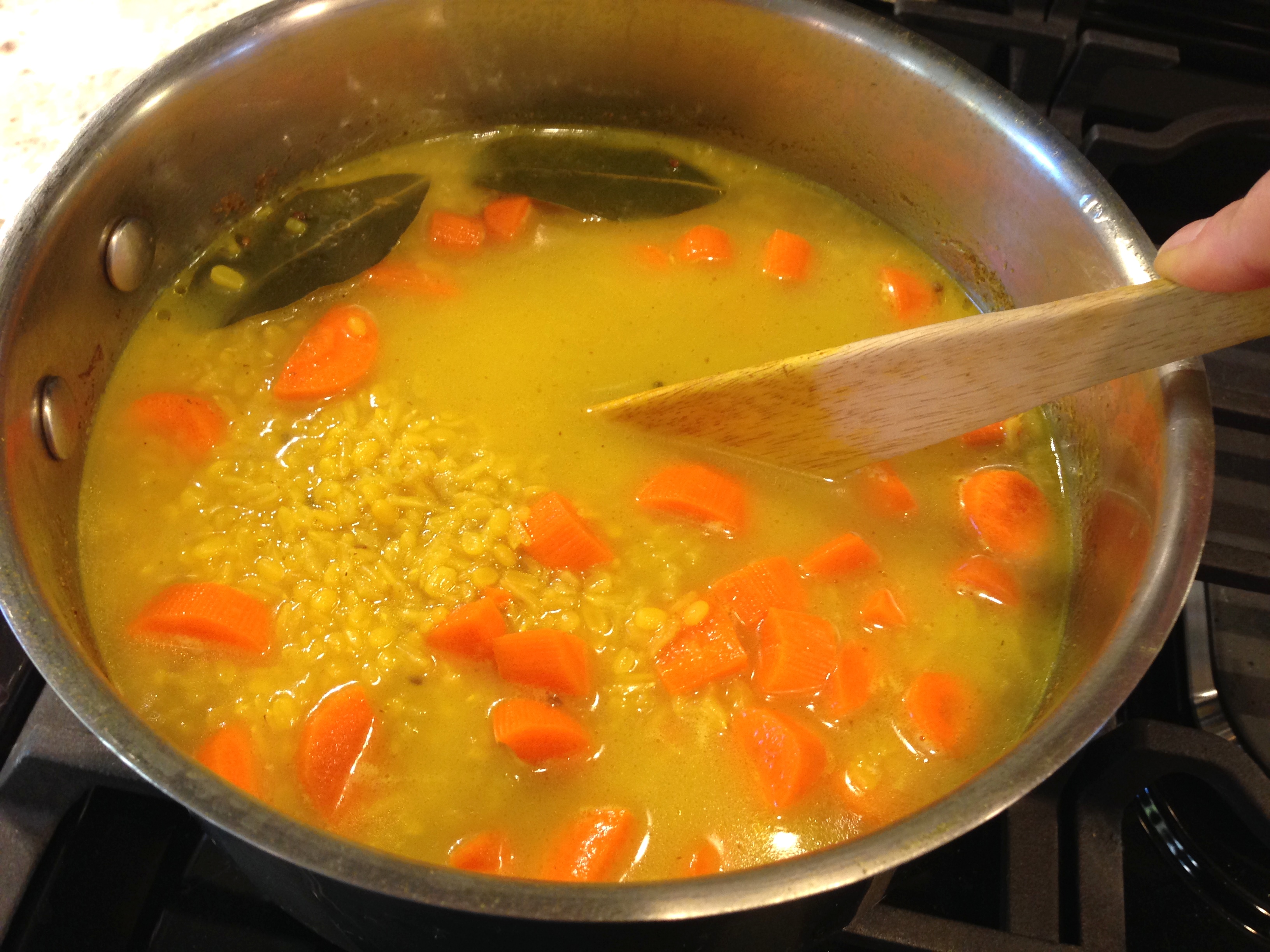 Add carrots to kitchari