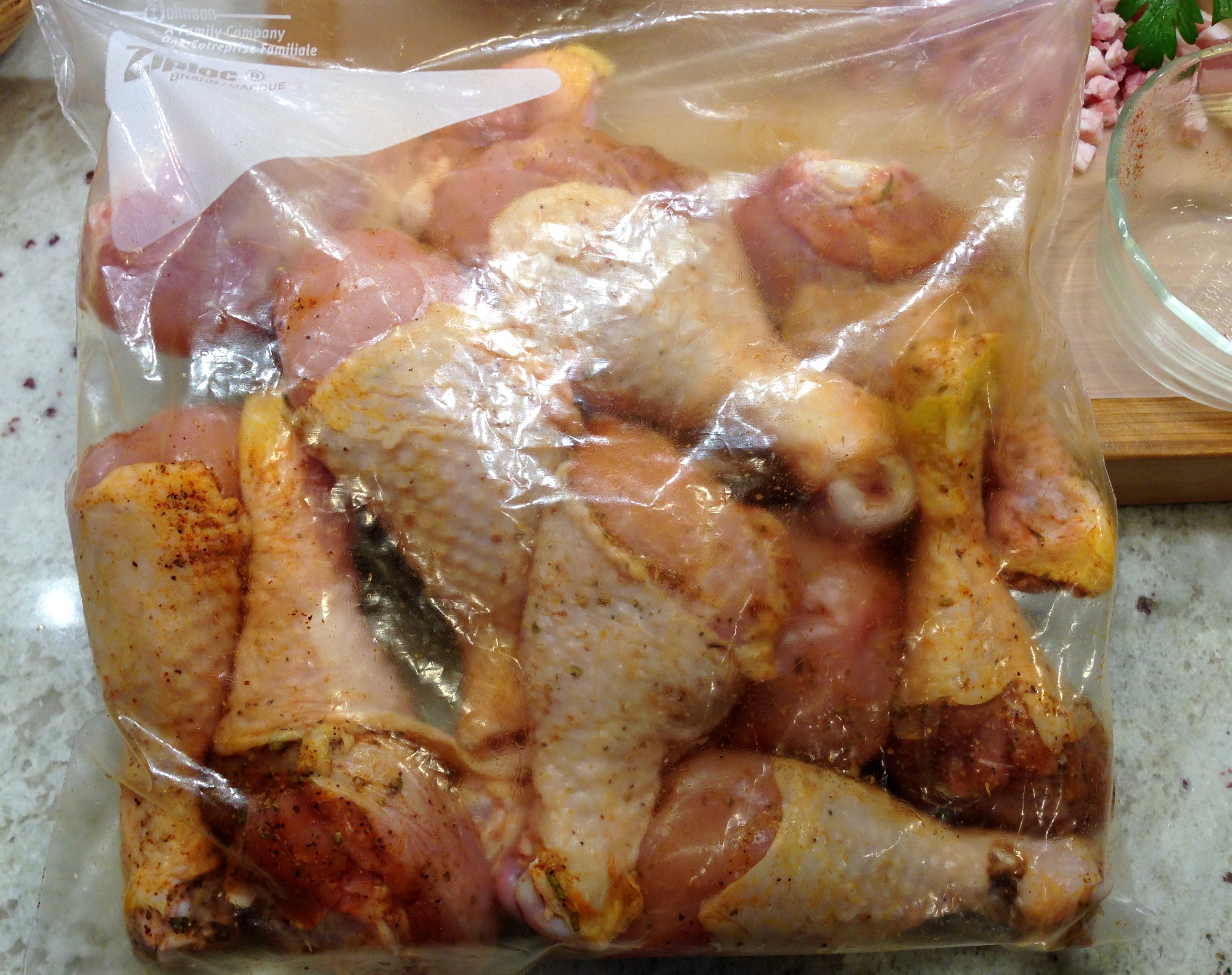 Spices and Chicken in a bag