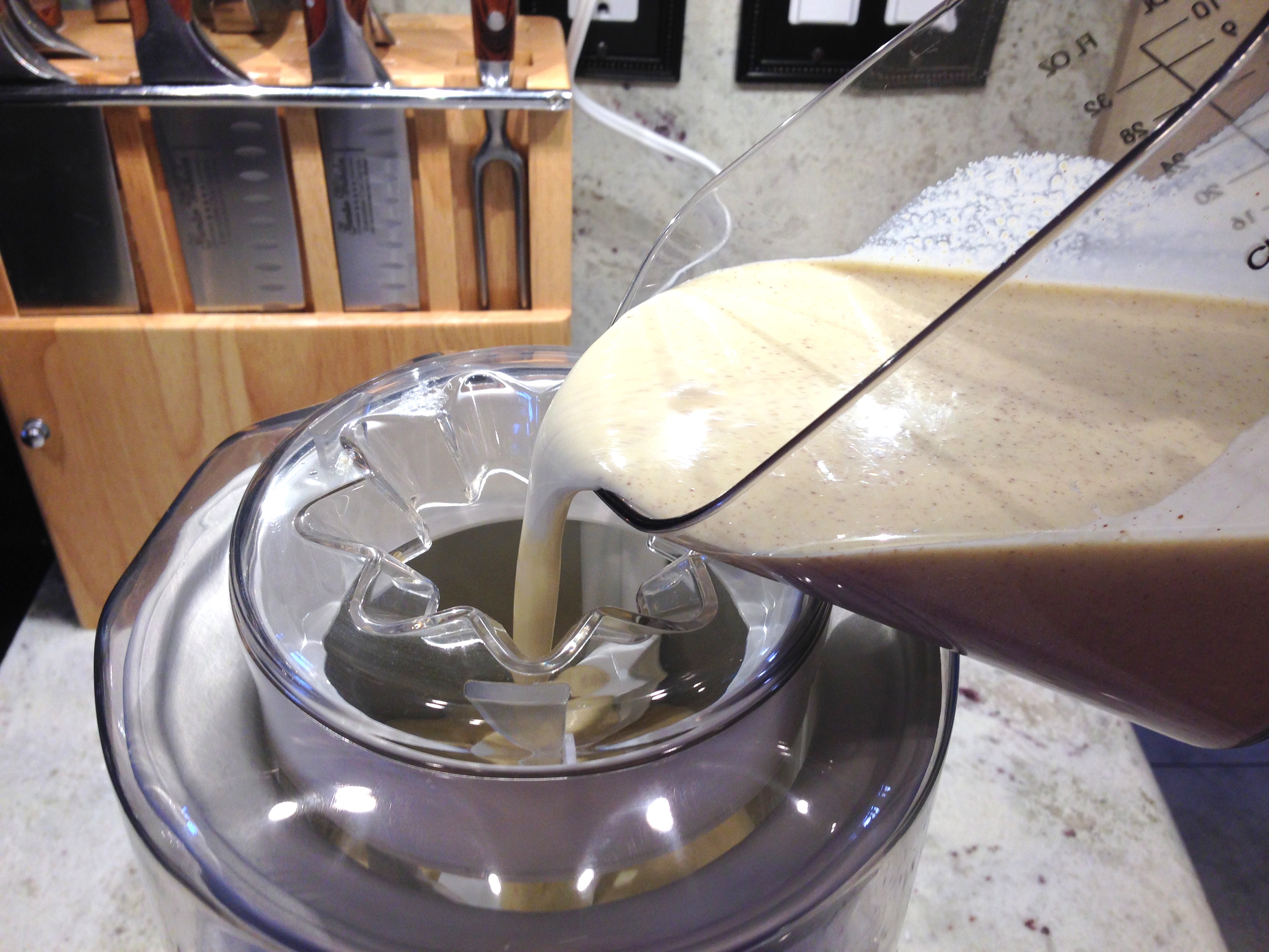 Pour into the ice cream maker