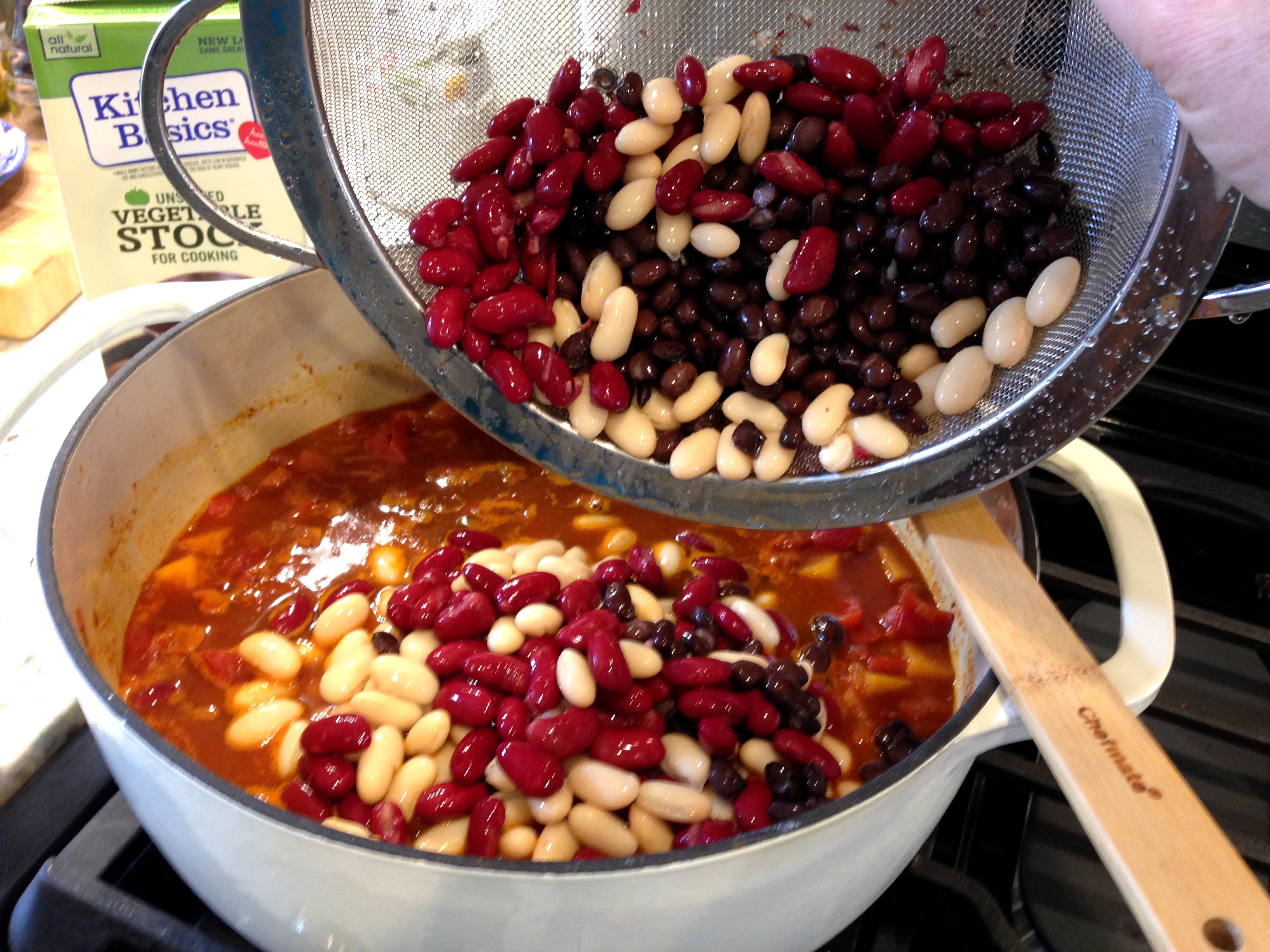 Add beans to pot