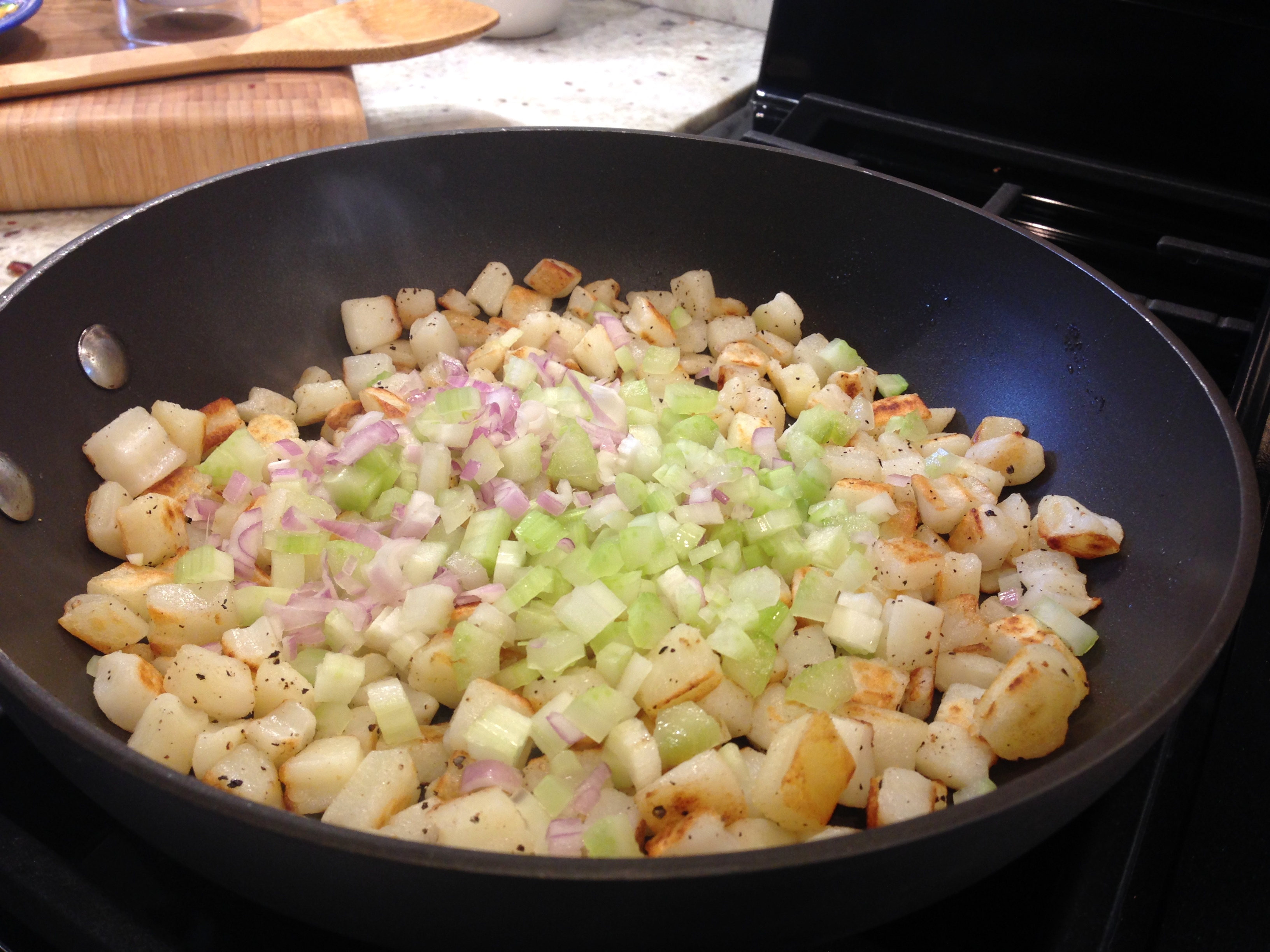 Add the celery and shallot