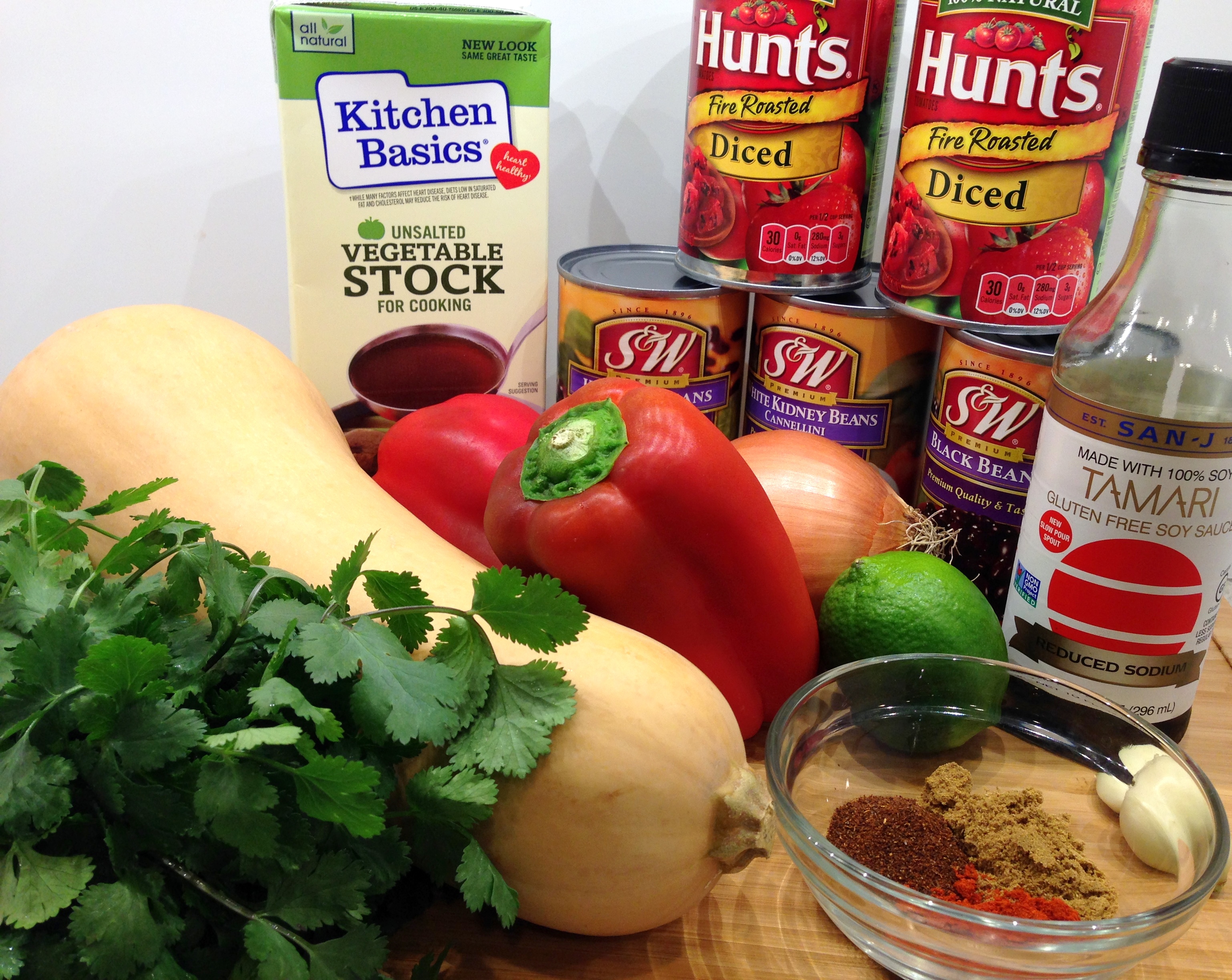 Veggie chili ingredients