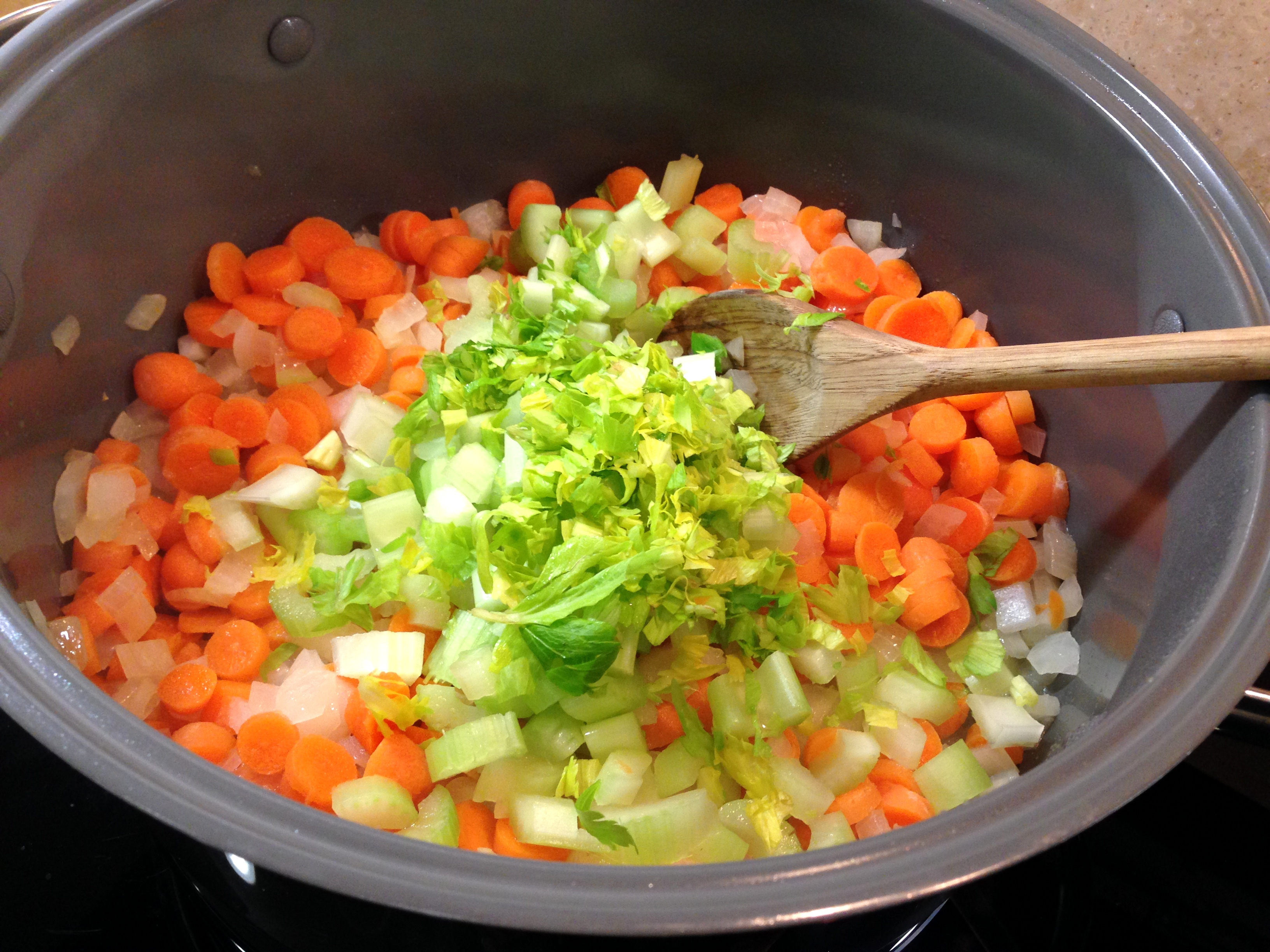 Add celery and carrots