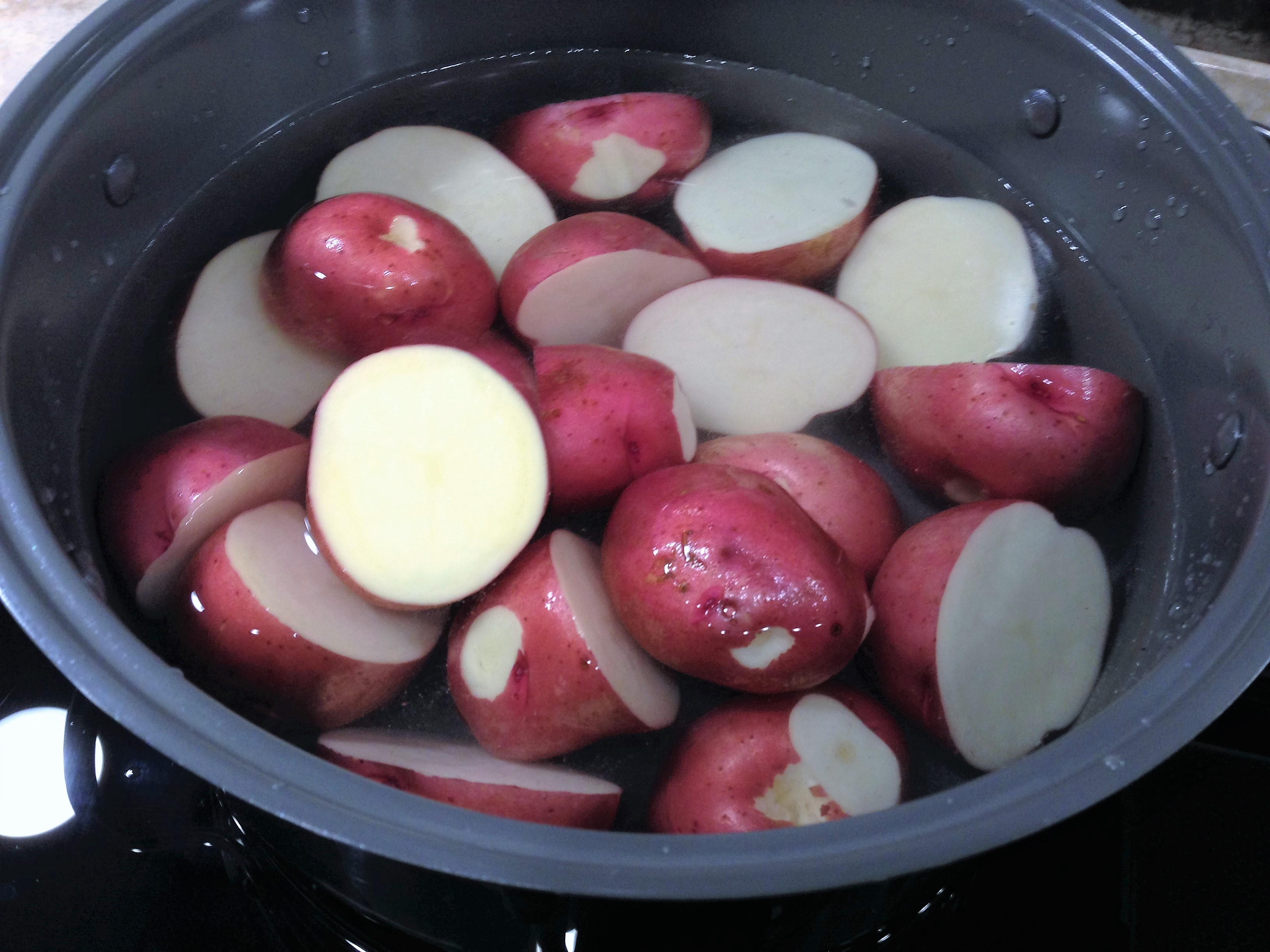 Potatoes in pot